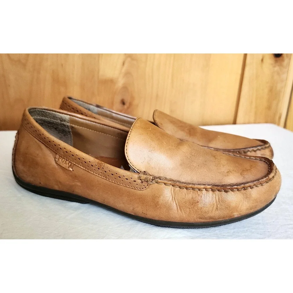 Polo‎ Ralph Lauren US 10 Brown Leather Penny Loafers Quiet Luxury Prep School